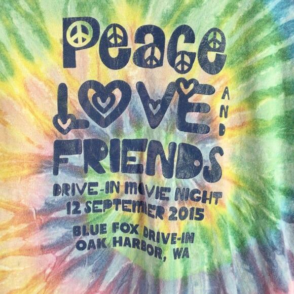 Blue Fox Drive In Movie Theater Blue Fox WA Tie Dye Shirt M - Picture 2 of 4